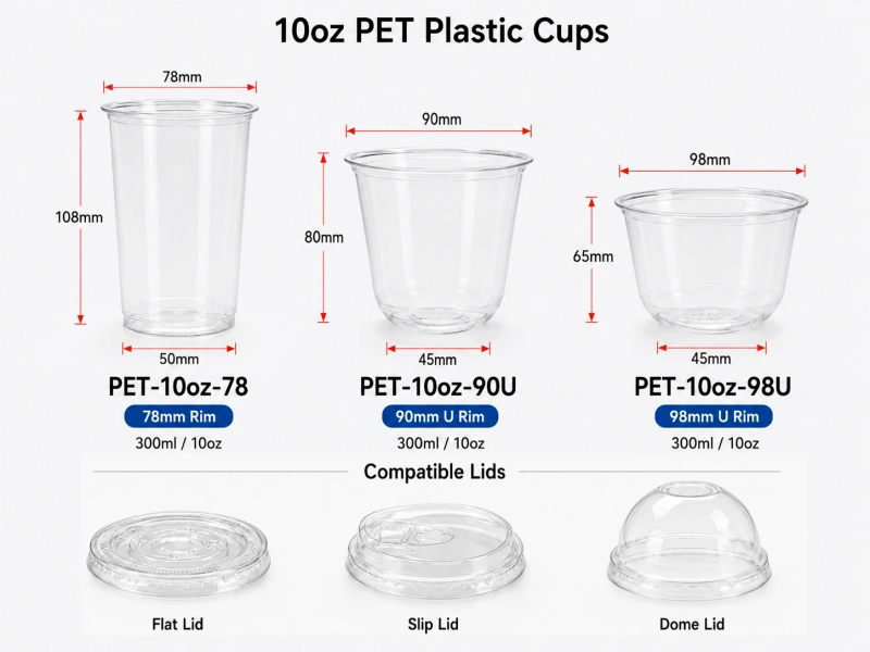 10oz PET Plastic Cups