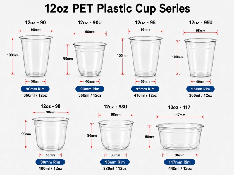 12oz PET Plastic Cups