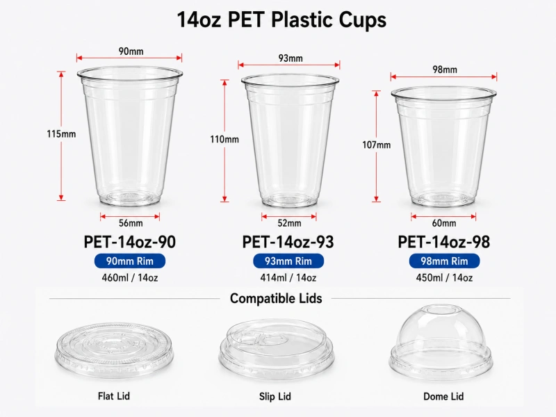 14oz PET Plastic Cups