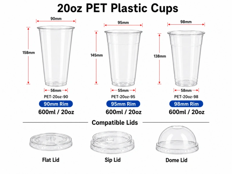 20oz PET Plastic Cups