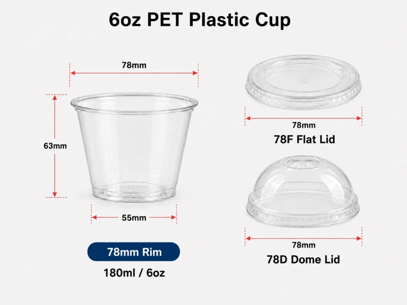 6oz PET Plastic Cups