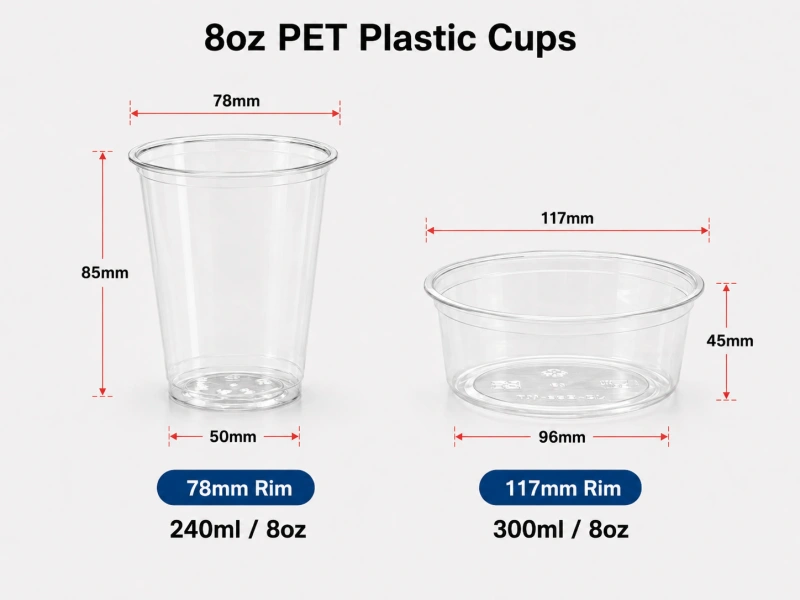 8oz PET Plastic Cups
