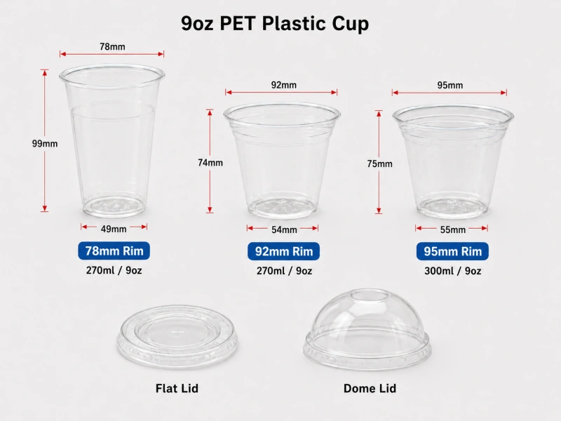 9oz PET Plastic Cups
