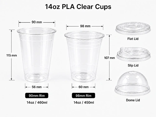 14oz PLA Compostable Cups