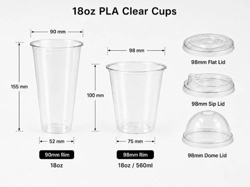 18oz PLA Compostable Cups