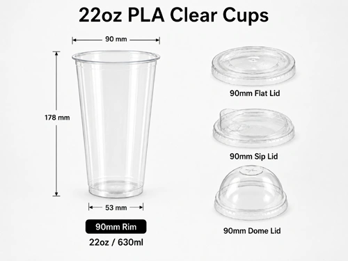 22oz PLA Compostable Cups