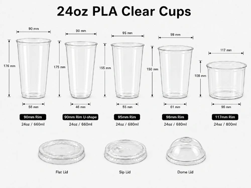 24oz PLA Compostable Cups