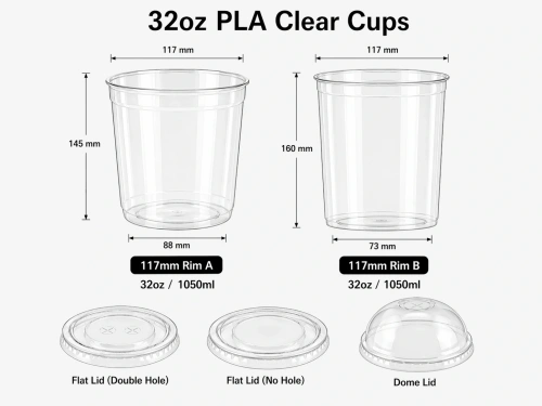 32oz PLA Compostable Cups